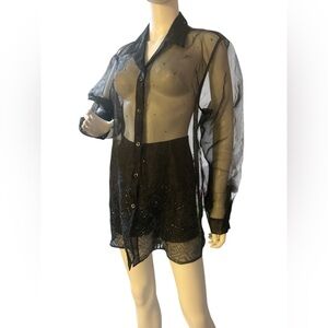 Venezia jeans Black Sheer Blouse black 14/16
